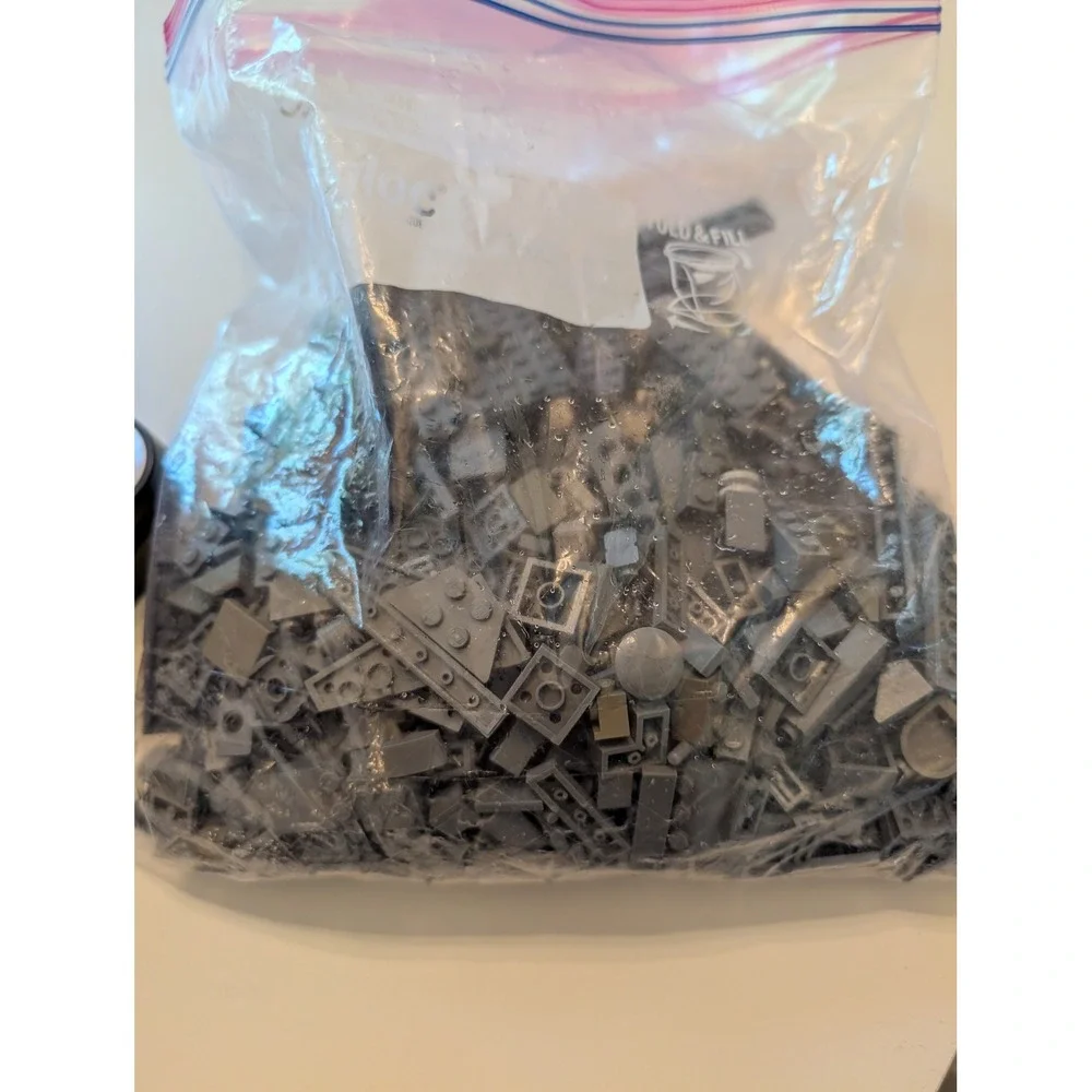 LEGO Bulk Bricks Pieces Over 2lbs Light Gray Mixed Lot